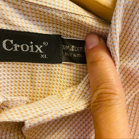 ⭐️ St. Croix Cream Peach Check Plaid Button Up Shirt - Picture 4 of 5